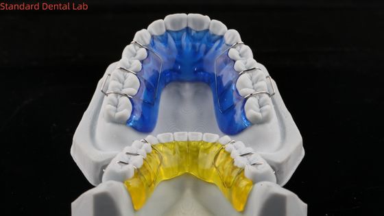 Comfortabele roestvrijstalen acryl Hawley retainer effectief orthodontieapparaat
